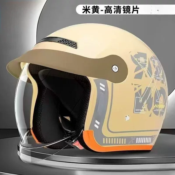 Foreign Trade Winter Electric Vehicle Helmets for Men and Women, All-Season Safety Helmets, Electric Motorcycle Summer Warm Full-Face Helmets