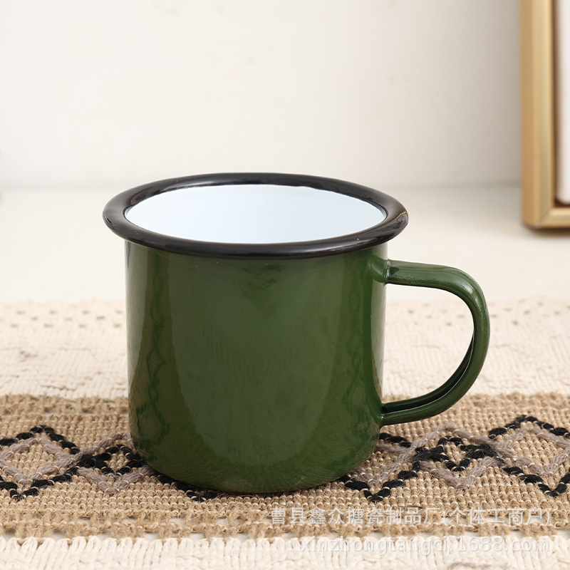 360ML tazas de esmalte transfronterizas al por mayor tazas de té de esmalte gruesas tazas de color tazas de té de estilo antiguo tazas personales image 9