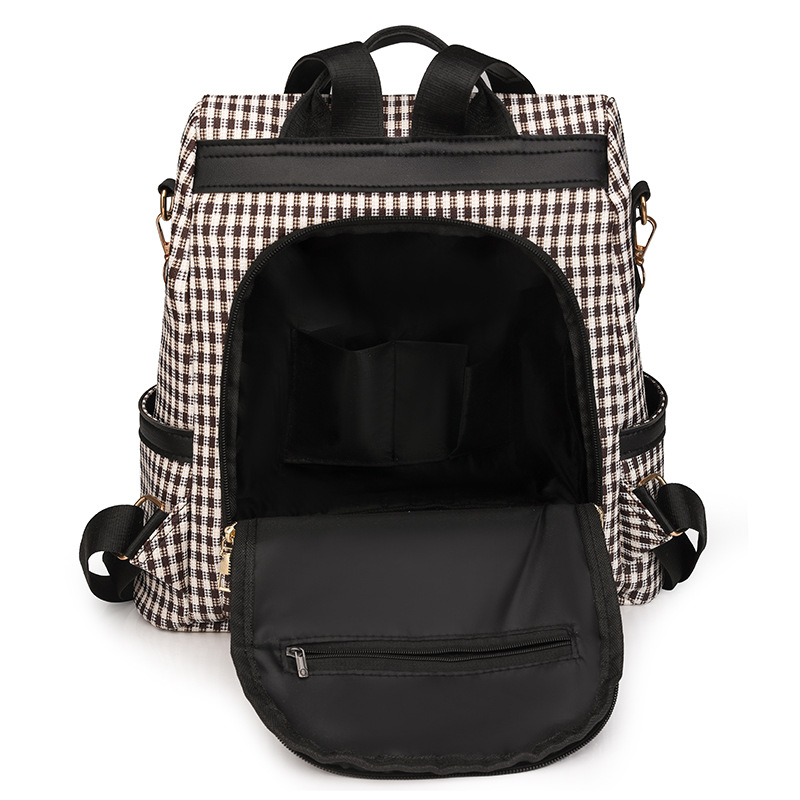 Bolsos para mujer 2024 nuevas señoras casuales mochila de cuero suave moda color de contraste mochila de viaje antirrobo mochila escolar al por mayor