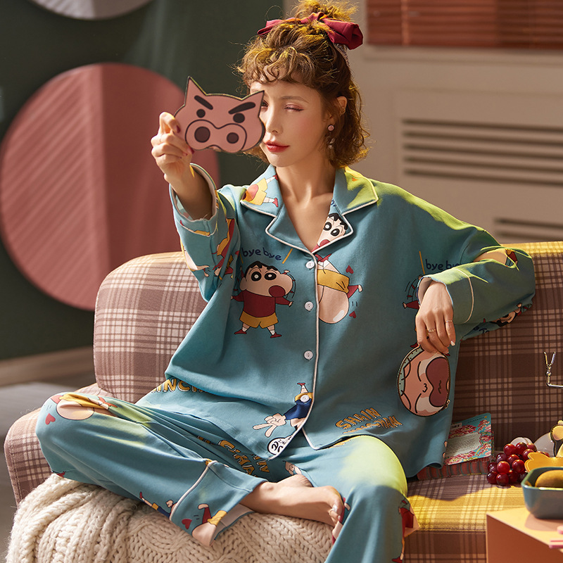 Pijamas de mujer de primavera y otoño 100% algodón de manga larga celebridad de Internet lindo traje de Casa primavera y verano 2021 Nuevo