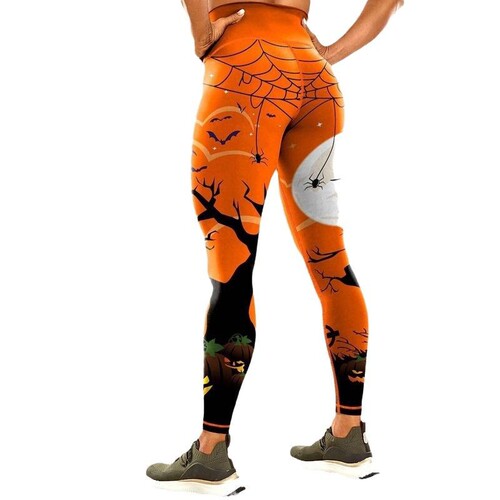 Cross-border new European and American Christmas & Halloween printed comfortable yoga pants tights—perfect holiday celebration and commemorative gift