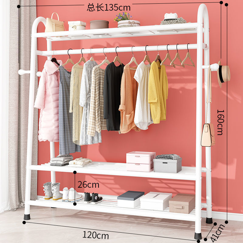135cm-흰색 [위와 아래 세 개의 그물 + 옷 고리].