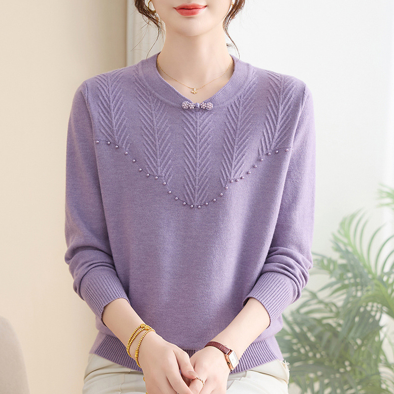 春秋新款妈妈装秋装衣服时尚中老年女装上衣洋气针织衫毛线衫女款|undefined