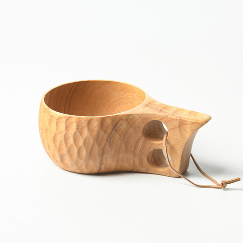 Walnut large handmade tortoise shell carved wooden cup camping outdoor portable anti-fall wooden coffee milk cup