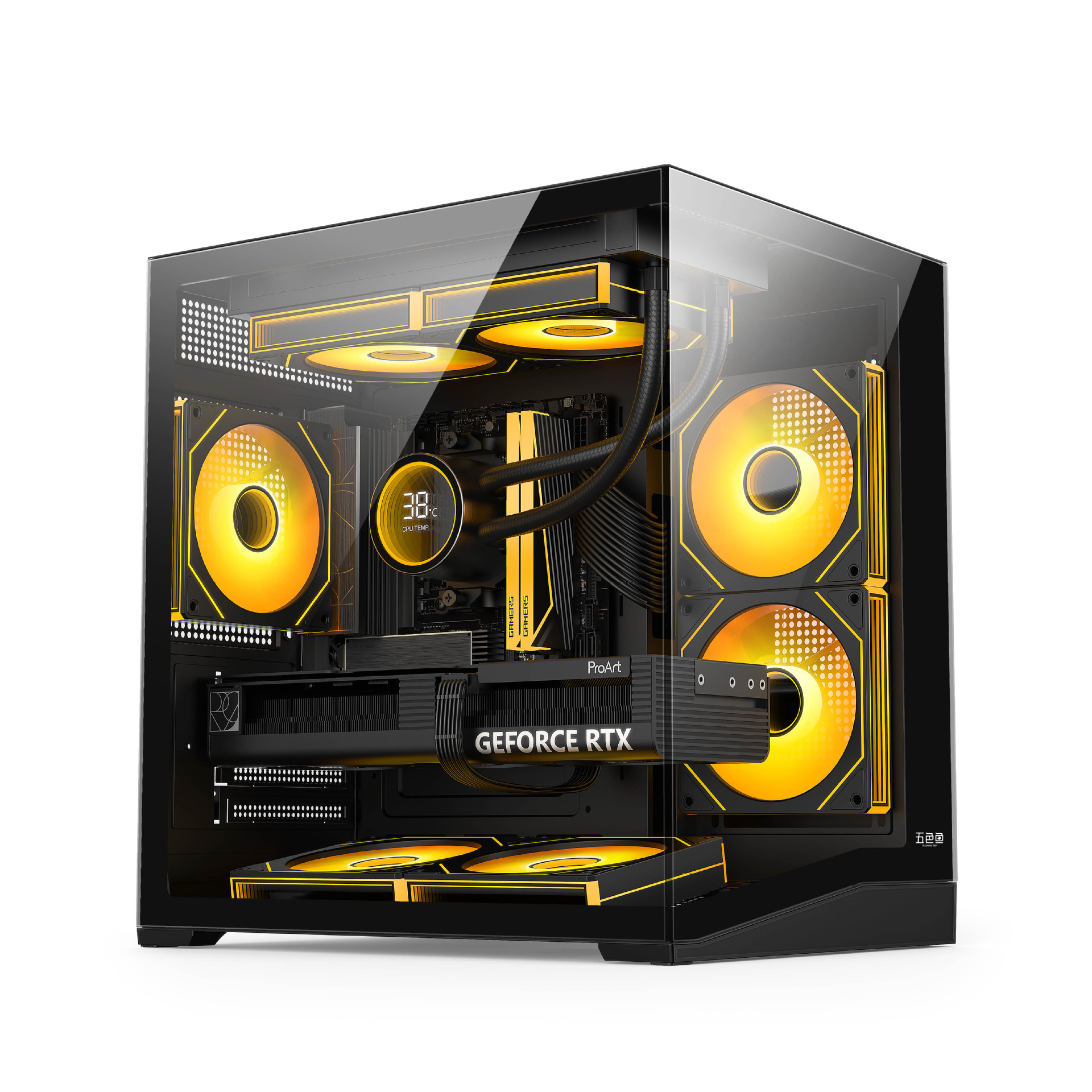 亚马逊斜面海景房机箱240水冷MATX主板台式机定 制