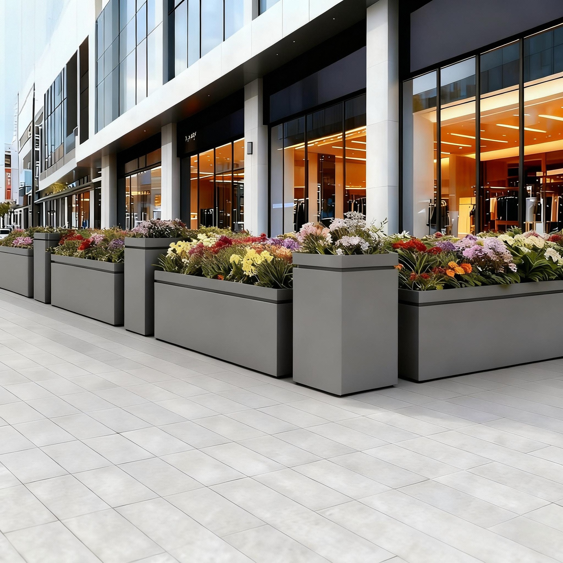 屋外ステンレス鋼フラワーボックスバルコニー植栽ボックス広場商業街長方形花壇鉄製完成品フラワーチャンネル