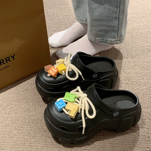 S688 hole shoes [Black] building block laces