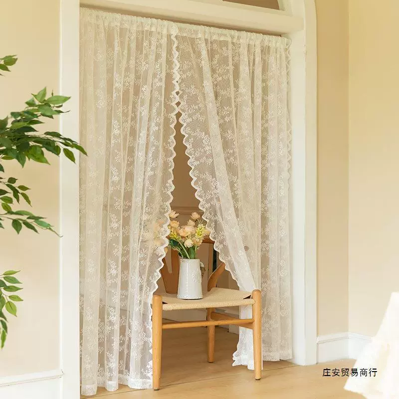 Французские безперегородные оконные занавески белые кружевные занавески новые шторы на дверные занавески с липучкой