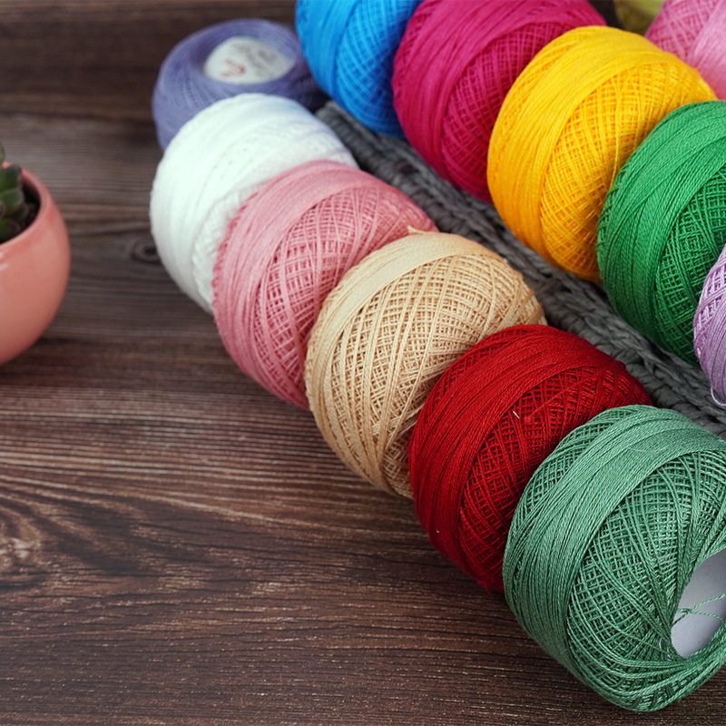 8#蕾丝线细毛线团微钩棉线手编钩针披肩编织手编diy材料包宝宝线