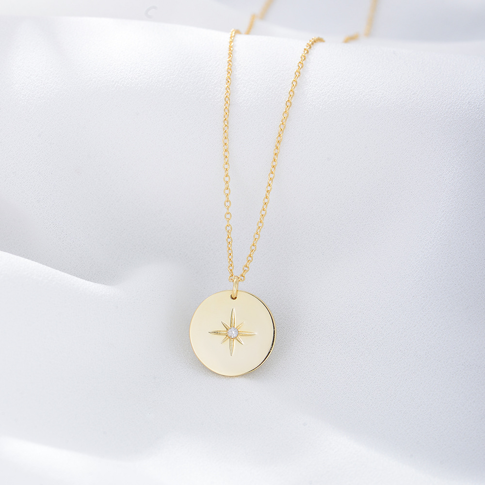 1 Piece Quantity Daily, Shopping Occasion 925 Sterling Silver Material Geometric Pattern Women'S Gender 925 Sterling Silver Zircon Inlay Geometric Pendant Necklace