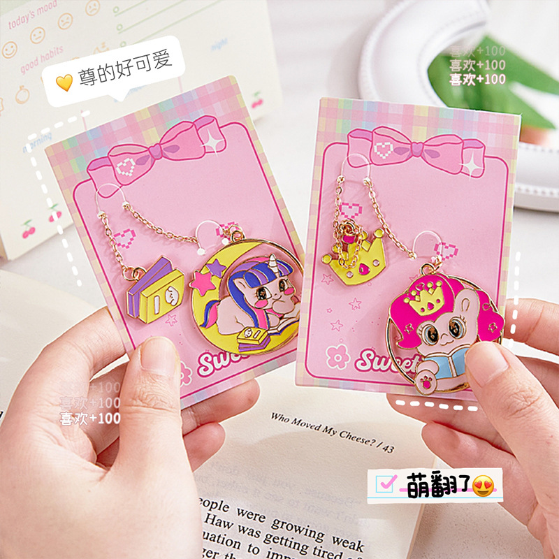 Cariño bebé marcadores de metales exquisitos marcadores de texto creativos lindos colgantes de páginas creativos estudiantes de lectura carpeta de páginas
