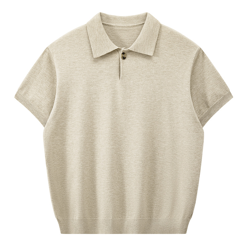 ZF8118-B男夏薄款v领休闲T恤夏季慵懒针织日系海鸥领olo衫，男装针织衫/毛衣，星座614