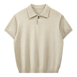 ZF8118-B男夏薄款v领休闲T恤夏季慵懒针织日系海鸥领olo衫，男装针织衫/毛衣，星座614