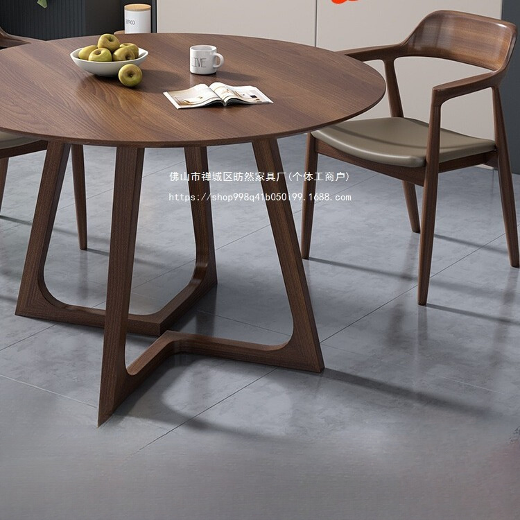 Solid Wood Round Dining Table, Commercial Reception Table, Nordic Home Dining Table, Coffee Table, Leisure Negotiation Table and Chair Combination