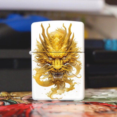 Chinese Dragon Lighter 2024 Year of the Dragon Gift Metal Kerosene Lighter Creative New Year Gift Year of the Dragon Fire