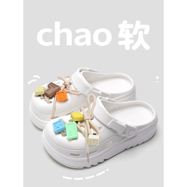 2406 serrated hole shoes [building block shoelaces] white