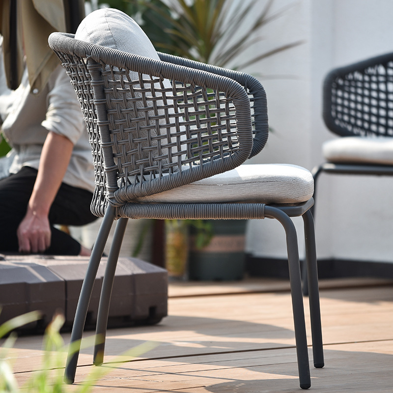 Al Aire Libre ratán Silla de ratán ocio mesa al aire libre y silla de tres piezas patio jardín Hotel balcón impermeable protección solar combinación