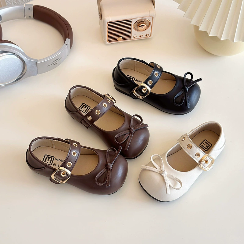 2025 Новый стиль детская мода круглые туфли