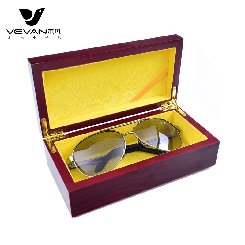 High-Grade Red Handmade Glasses Case Mahogany Box Pilot Sunglasses 5056 Sunglasses Full Set Packaging Box Wholesale