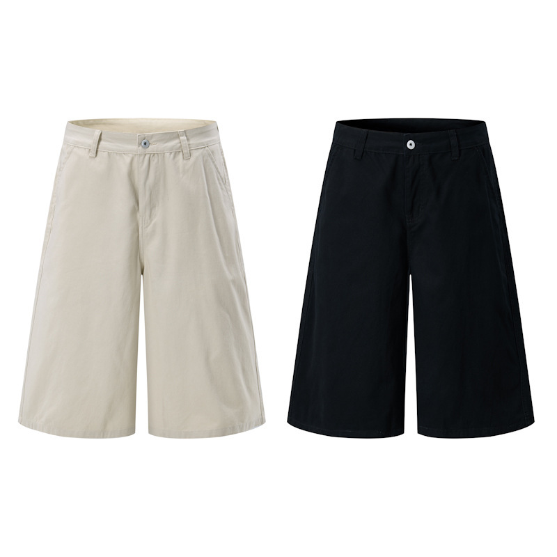American-style washed vintage workwear shorts for men and women, straight loose fit, versatile A-line casual cropped pants American-style washed vintage workwear shorts for men and women, straight loose fit, versatile A-line casual cropped pants