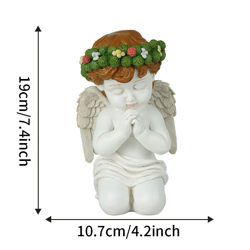  Specializes in Resin Angel Praying Boy Kneeling Ornaments Home Desktop Resin Creative Sculpture Decorative Gifts