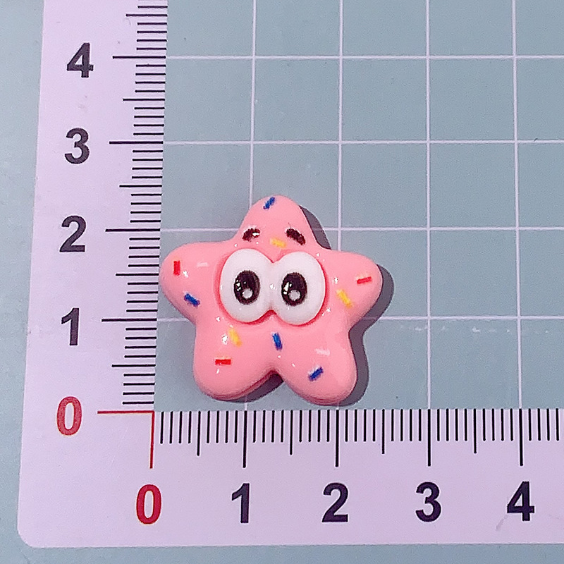 Nuevo SpongeBob pie estrella diy accesorios de resina pegamento crema caja de teléfono móvil adornamiento de pelo agujero agujero botón de zapato llavero