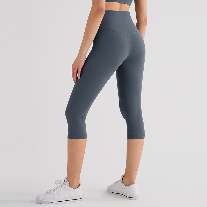 Pantalones de yoga lulu cepillados pantalones de fitness de cinco puntos para mujer sin línea de vergüenza pantalones cortos de ciclismo de tres puntos de cintura alta medias deportivas