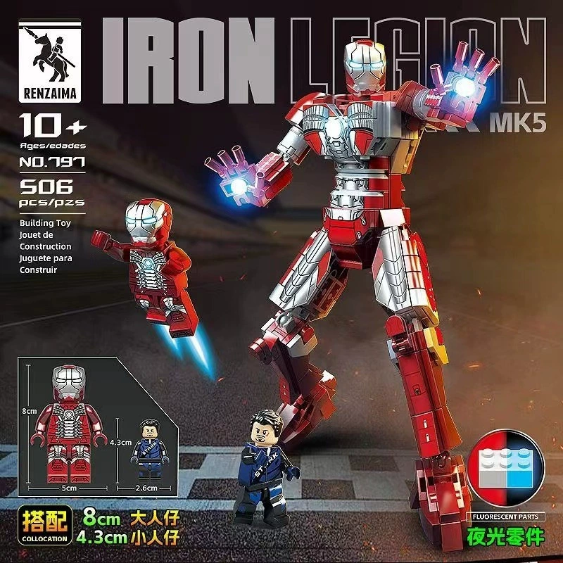 Конструктор (Lego) набор Робот Avengers — Железный человек и Халк, многомодульные наборы с разным количеством деталей