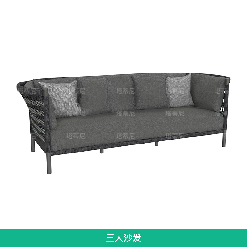 Ratán al aire libre sofá combinación diseñador creativo modelo Estilo nórdico jardín protección solar muebles image 8
