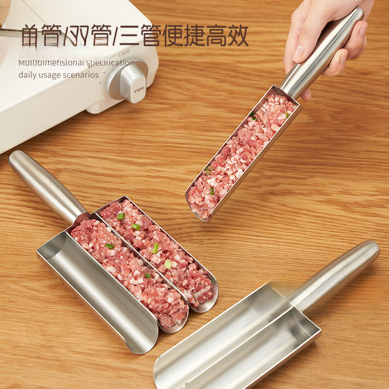 不锈钢肉丸制作器 三联家用鱼丸虾滑模具 饭团肉馅料理肉丸神包邮|undefined