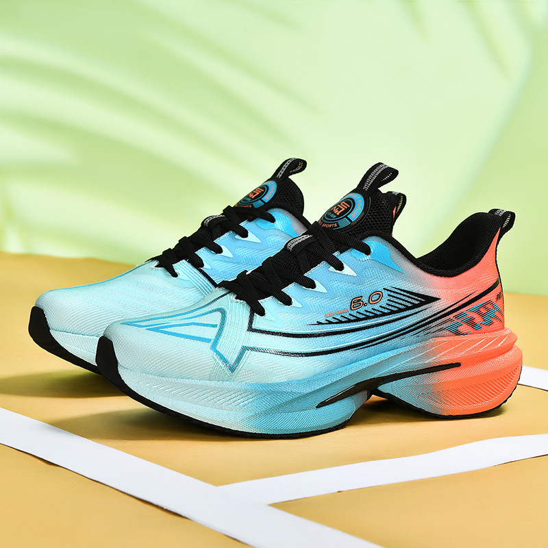 National Tide juvenil amortiguador rebote realmente explosivo zapatos para correr hombres 2025 nuevo calzado deportivo antideslizante y transpirable de suela gruesa