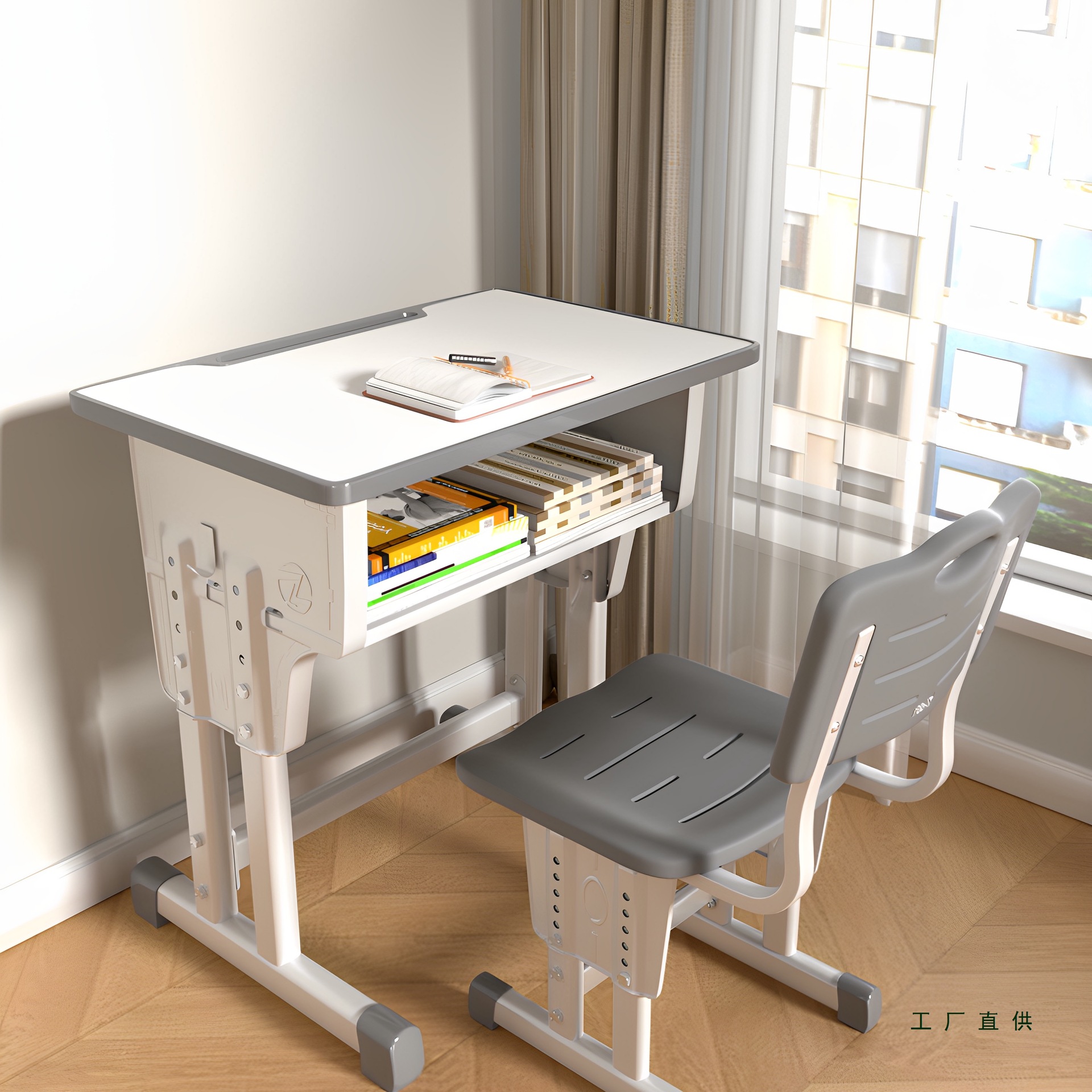 Thickened Desks and Chairs for Primary and Secondary School Students, Training Institution Study Tables, Tutoring Class Desks and Chairs Set, Desk