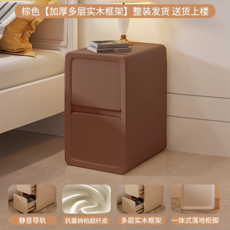 Mesita de noche de madera maciza Gabinete de almacenamiento doméstico pequeño simple y moderno Gabinete de almacenamiento de manteca de mantequilla Gabinete de almacenamiento de dormitorio