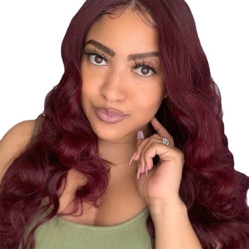 AliExpress European and American foreign trade wig for women burgundy long curly hair big wave wig headgear supports overseas shipping