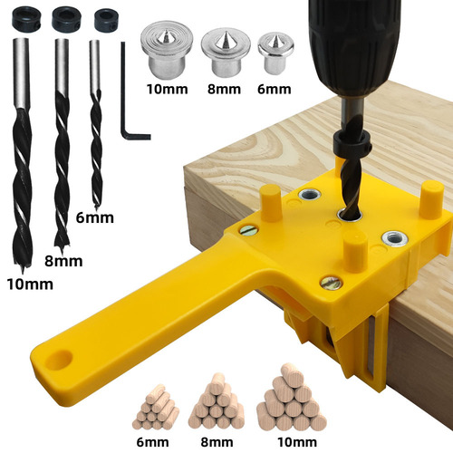 Woodworking straight hole punch box ABS handheld wood board connection opening drilling locator woodworking tools