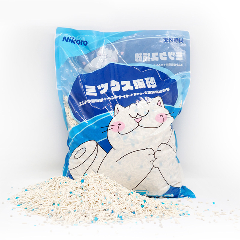 Nicolu arena para gatos al por mayor un gran número de japonés nikoro6l tofu camada mixta recta instantánea desodorante tofu gato