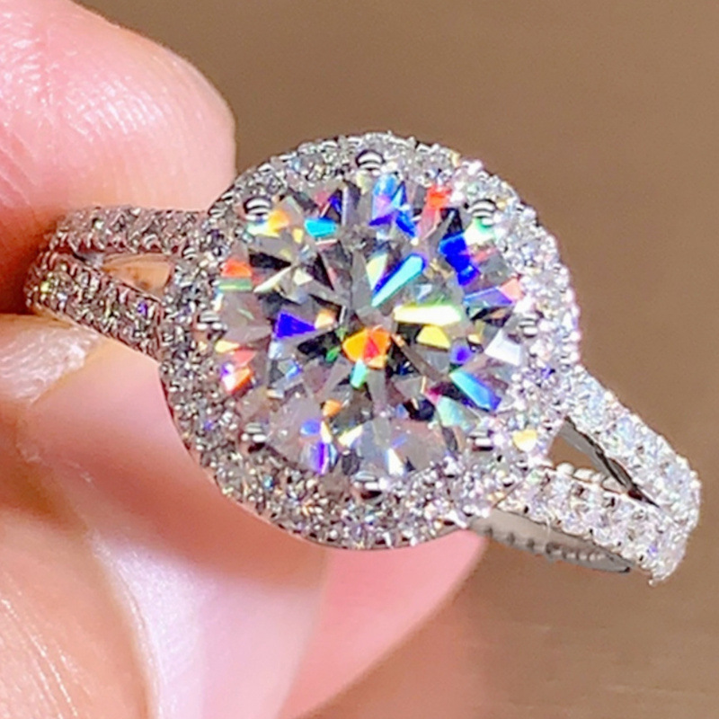Cross-Border Hot-Selling Elegant Women's Rings, European and American Jewelry with Full Diamond Inlay, Fashionable and High-End Classic Versatile Women's Rings Wholesale