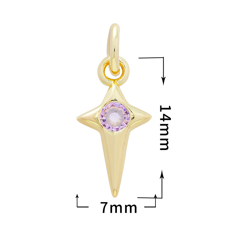 Pendant Jewelry Making Type 1 Piece Copper Zircon Star Moon Heart Shape Pendant Charms Bracelets Earrings