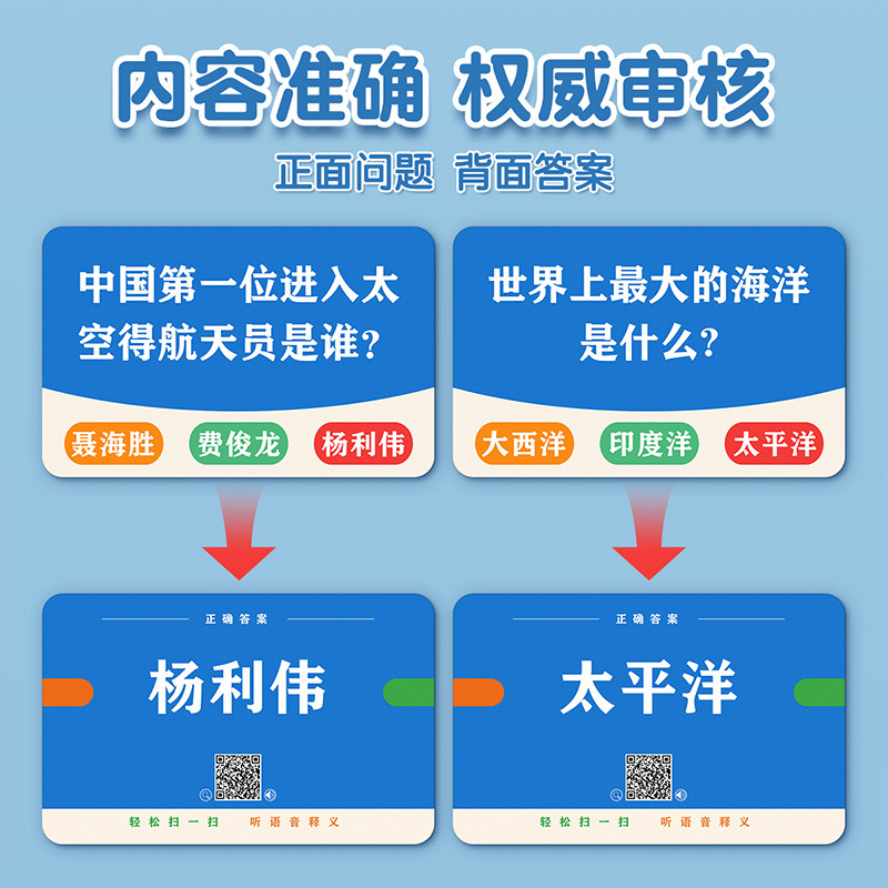 Enciclopedia conocimiento tarjeta de energía de los estudiantes de educación primaria de sentido común interesantes elegir y responder idiomas tarjetas de solitaire para niños tarjetas de juguetes de puzzle