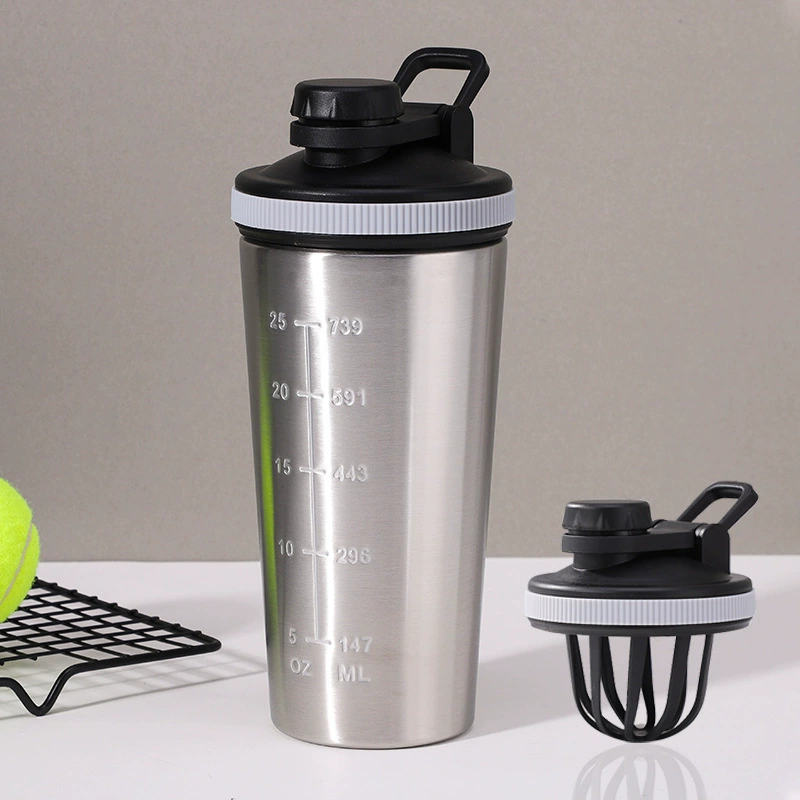 Трансграничная однослойная чашка-шейкер из нержавеющей стали 304, уличная портативная ручка, протеиновый порошок, спортивная чашка для воды, чашка для молочного коктейля