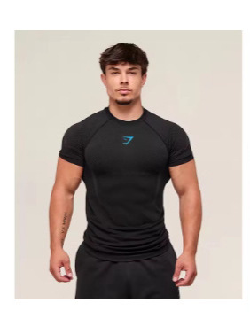Amazon 外国貿易メンズ半袖 GYM スポーツ フィットネス ランニング トレーニング ウェア ストレッチ ファッション プリント ラウンドネック Tシャツ|undefined