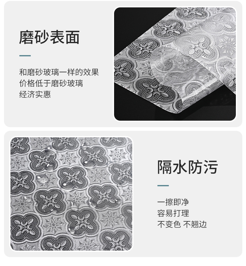 Wholesale Frosted Glass Film Static Cling Adhesive-Free Glass Stickers Bathroom Door Window Decoration Frosted Privacy Stickers