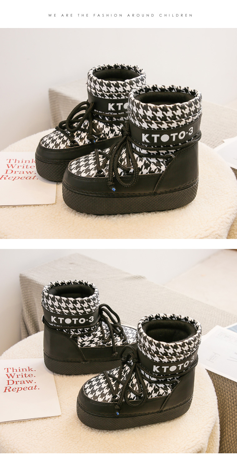 Winter ski short snow boots waterproof platform boots_voghion.com