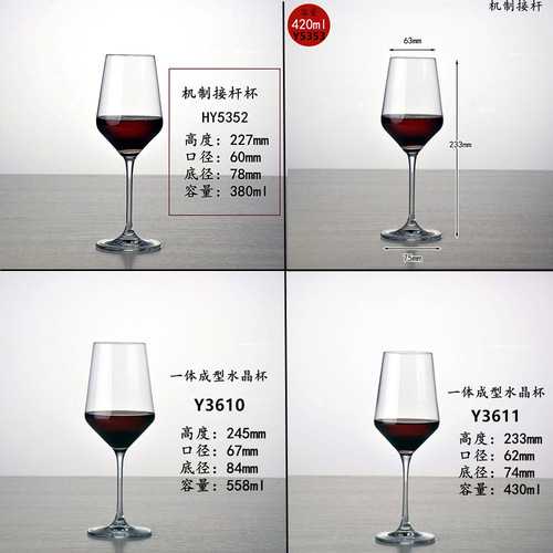 Crystal glass red wine goblet, Bordeaux glass, wine glass pairing, LOGO gift box