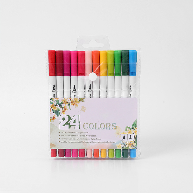 Amazon de doble cabeza suave acuarela pluma gancho línea de color Marcos suministros de arte regalo de los niños pintura traje transfronterizo