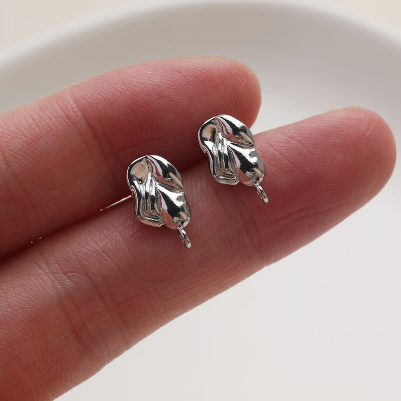 18K 電気メッキリアルゴールド色保持不規則なニッチデザイン凹凸イヤリングイヤリング DIY 手作り素材アクセサリー|undefined