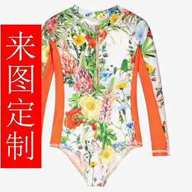 儿童女童尼龙氨纶涤纶防晒四面弹UPF50防紫外线防水面料泳裤泳衣