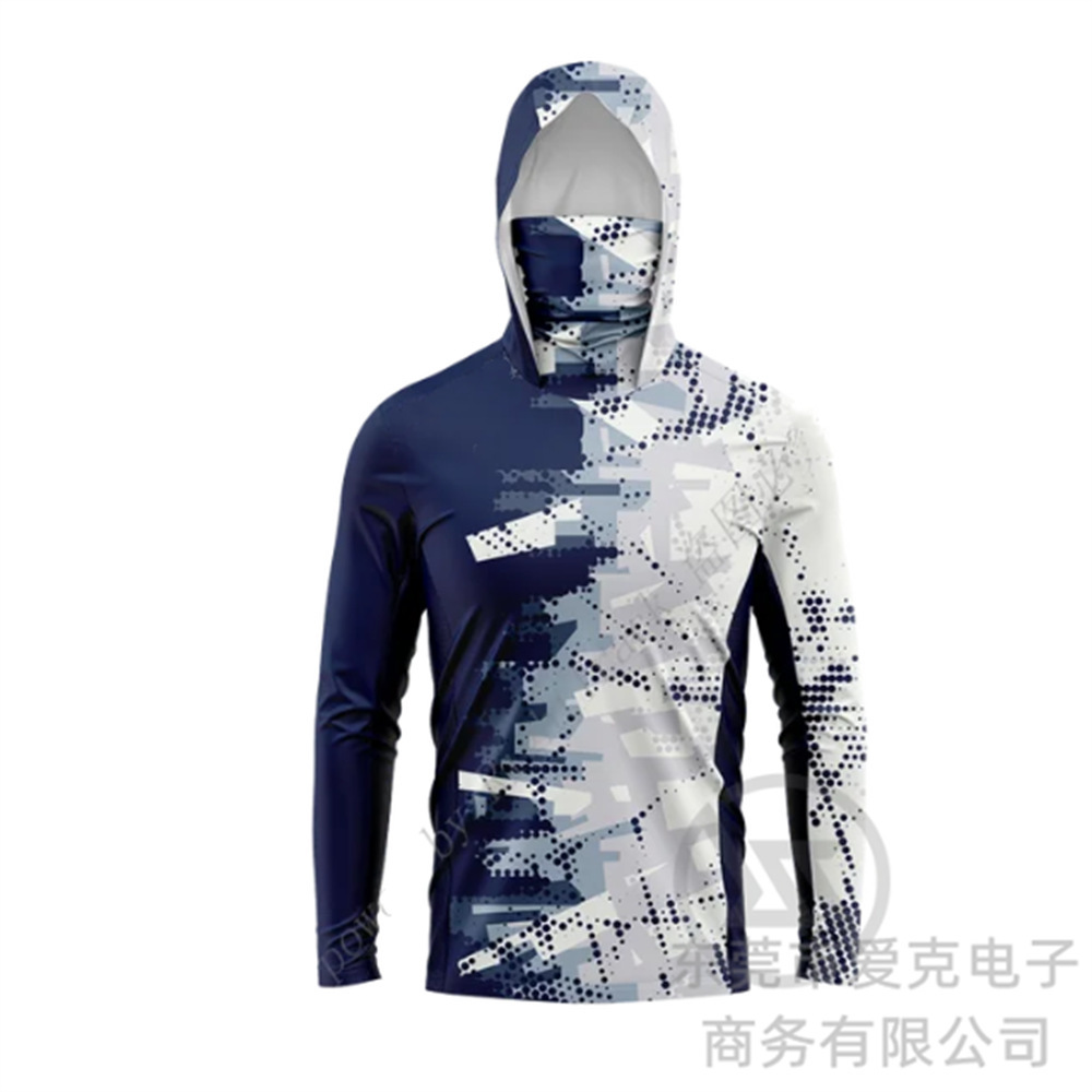 Fishing Clothing Summer Outdoor Hooded Fishing Sun Protection Clothing with Mask Men's Breathable Long-Sleeved Quick-Drying Lure Fishing Clothing