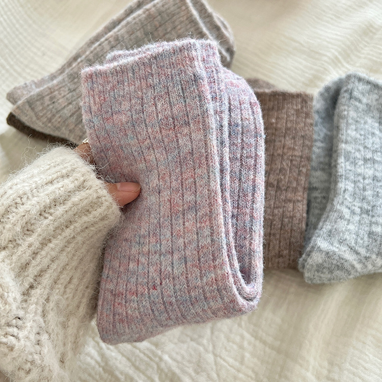 60g Weight Socks Classification Socks Lingerie Type A Pair Quantity Holiday, Banquet, Travel Occasion Solid Color Pattern Winter Season Women's Gender Elegant, Lady Style Elegant Lady Women's Solid Color Wool Crew Socks A Pair 4