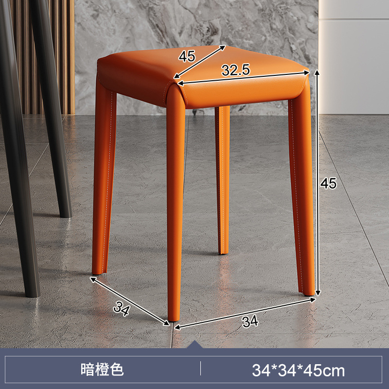 Silla de comedor de cuero silla simple mesa de comedor y silla 2023 Nuevo Hogar mesa de comedor taburete Luz de lujo de alta calidad Silla de estilo crema